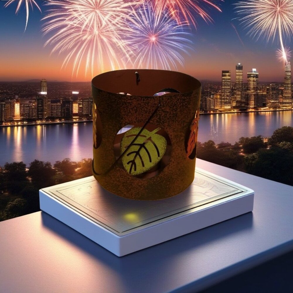 Decorative Gold Leaf Candle Holder